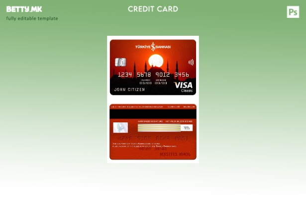 модерен стил Шаблон за класична картичка за виза на банката Турција Банкаси